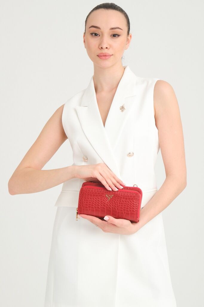 Ženski novčanik Garbalia Lizard, crveni