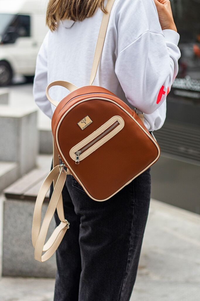 Bemiss Oslo ženski ruksak, svijetlosmeđa, smeđa