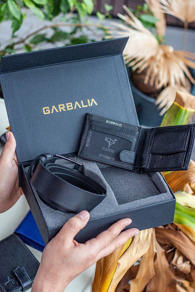 Garbalia muški kaiš i novčanik Schalke, crni