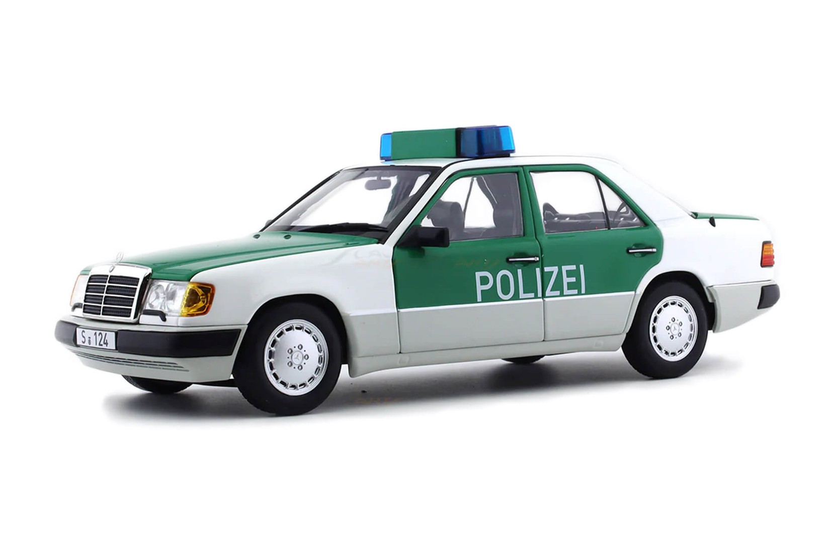 Norev Kolekcionarski autić Mercedes Benz W124 230E Polizei 1990, Bijelo-Zeleni