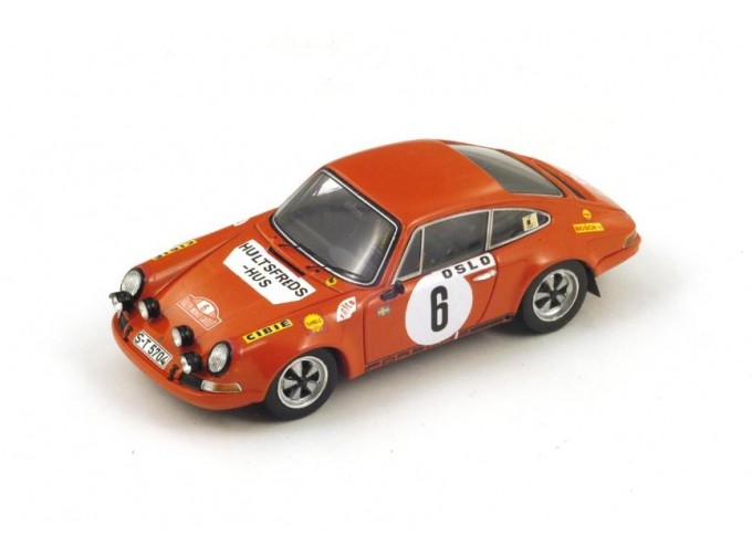 Kolekcionarski autić Porsche 911 S 6th Winner Rally Monte Carlo 1970 Waldegard Helmer, Narandžasti