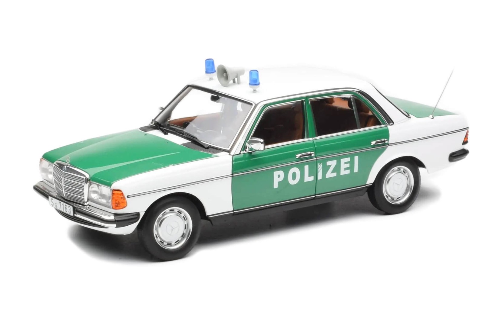 Norev Kolekcionarski autić Mercedes Benz W123 200D Polizei 1982, Zeleno-Bijeli