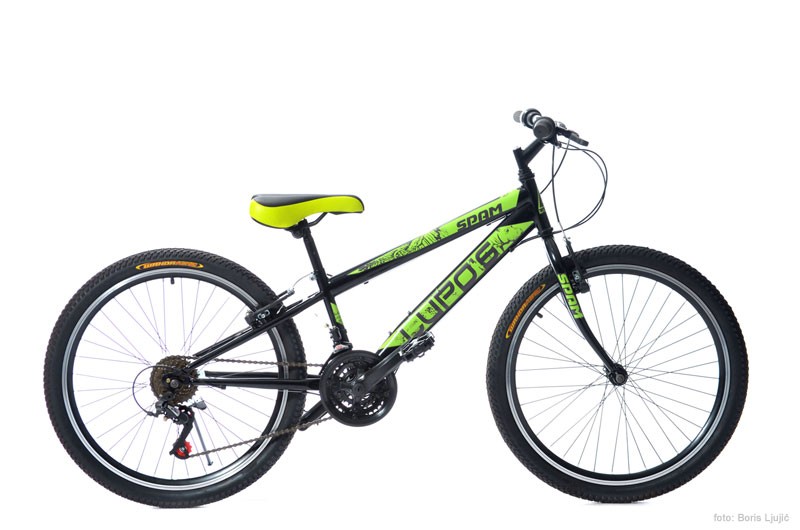 Lupos Bicikl za dječake 24" Spam 24, Crno-Svijetlozeleni