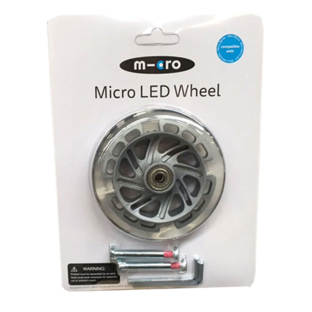 Micro LED Točak za romobil Mini, 120mm, Set od 2, Sivi