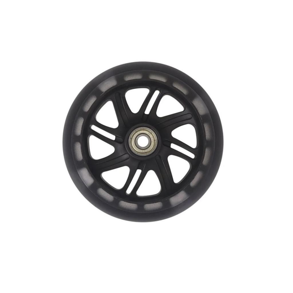 Micro Set prednjih LED svijetlećih točkova za Maxi Micro model romobila Pro, 120 mm, Crni