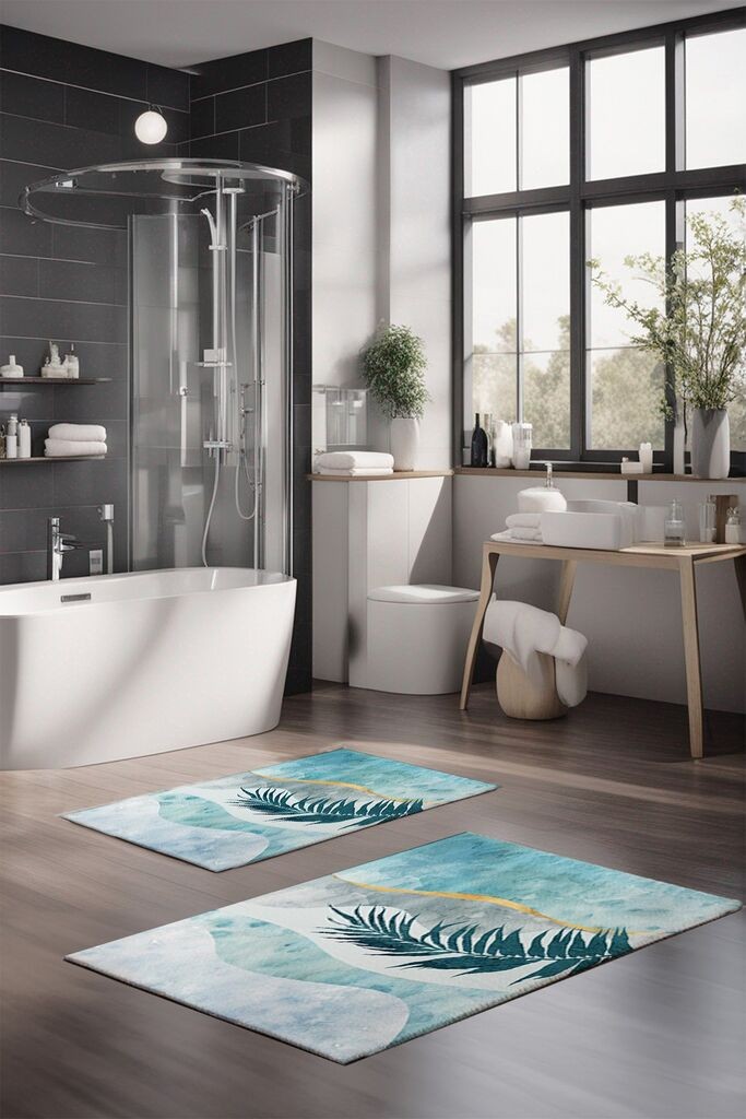 L'essentiel Maison set prostirki za kupatilo CT-5424, plavo-zelena