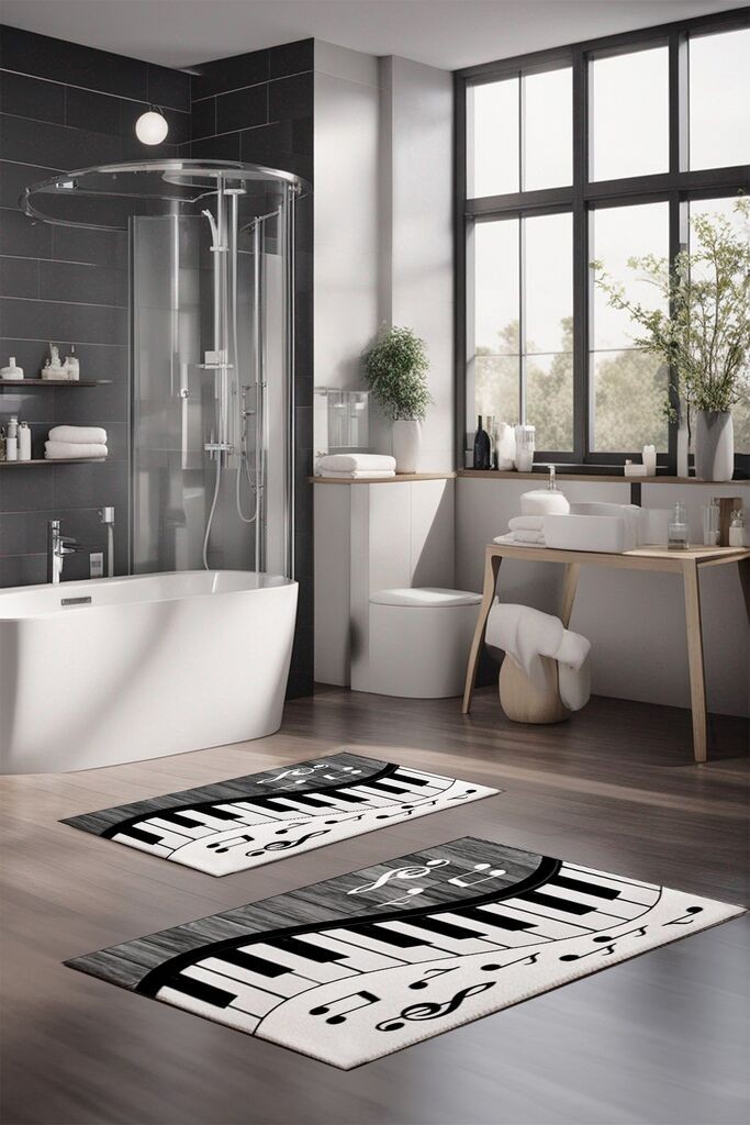 L'essentiel Maison set prostirki za kupatilo CT-5367, bijelo-siva