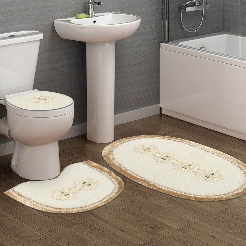 L'essentiel Maison Set podnih obloga za kupatilo Clozet Tkm.000187, krem