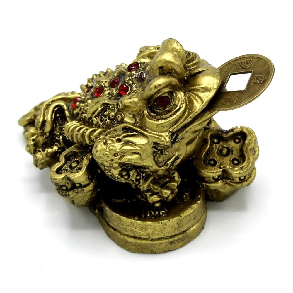 Feng Shui tronoga žaba 9137148, Zlatna