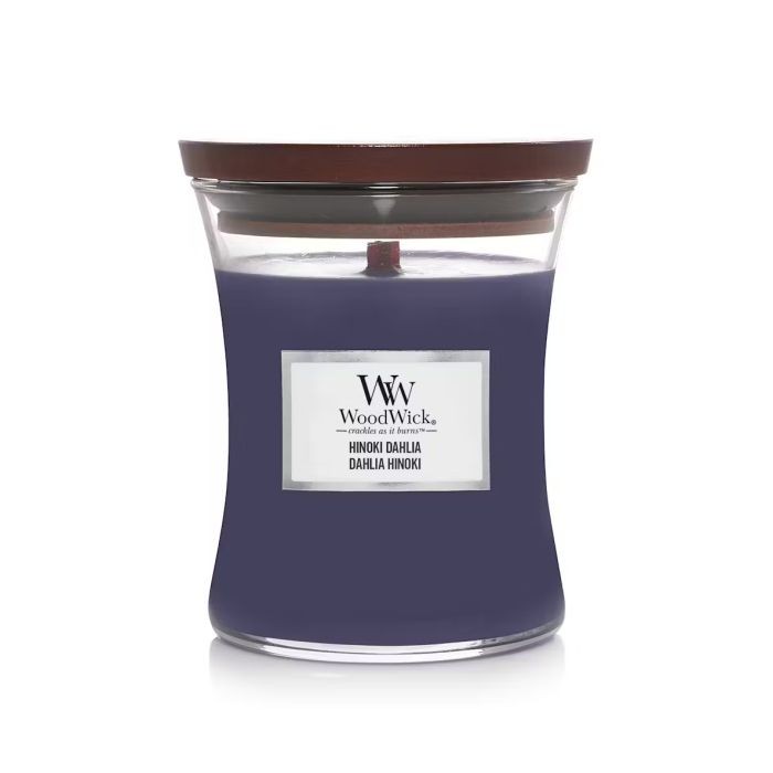 Woodwick Mirisna svijeća Classic Hinoki Dahlia, srednja