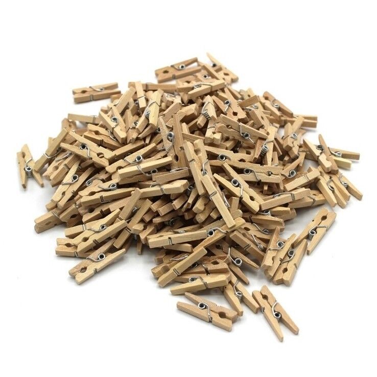 Mini štipaljke drvene 9133952, 100 komada