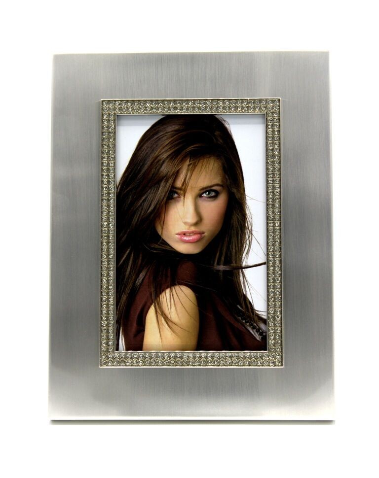 Ram za sliku metalni sa cirkonima 7140003, Sivi