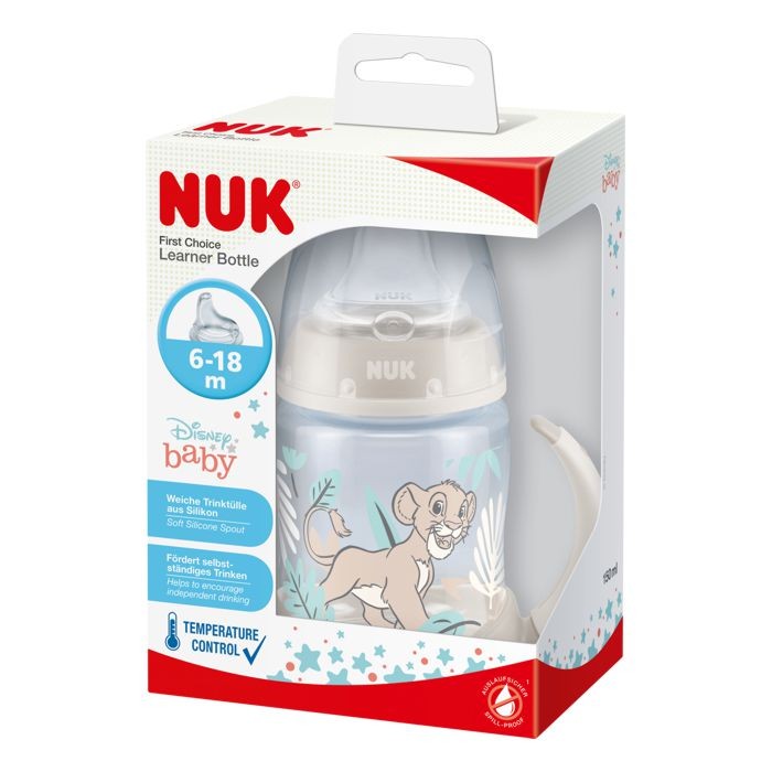 NUK Boca za učiti piti Lion King sa indikatorom temperature150 ml, Bež