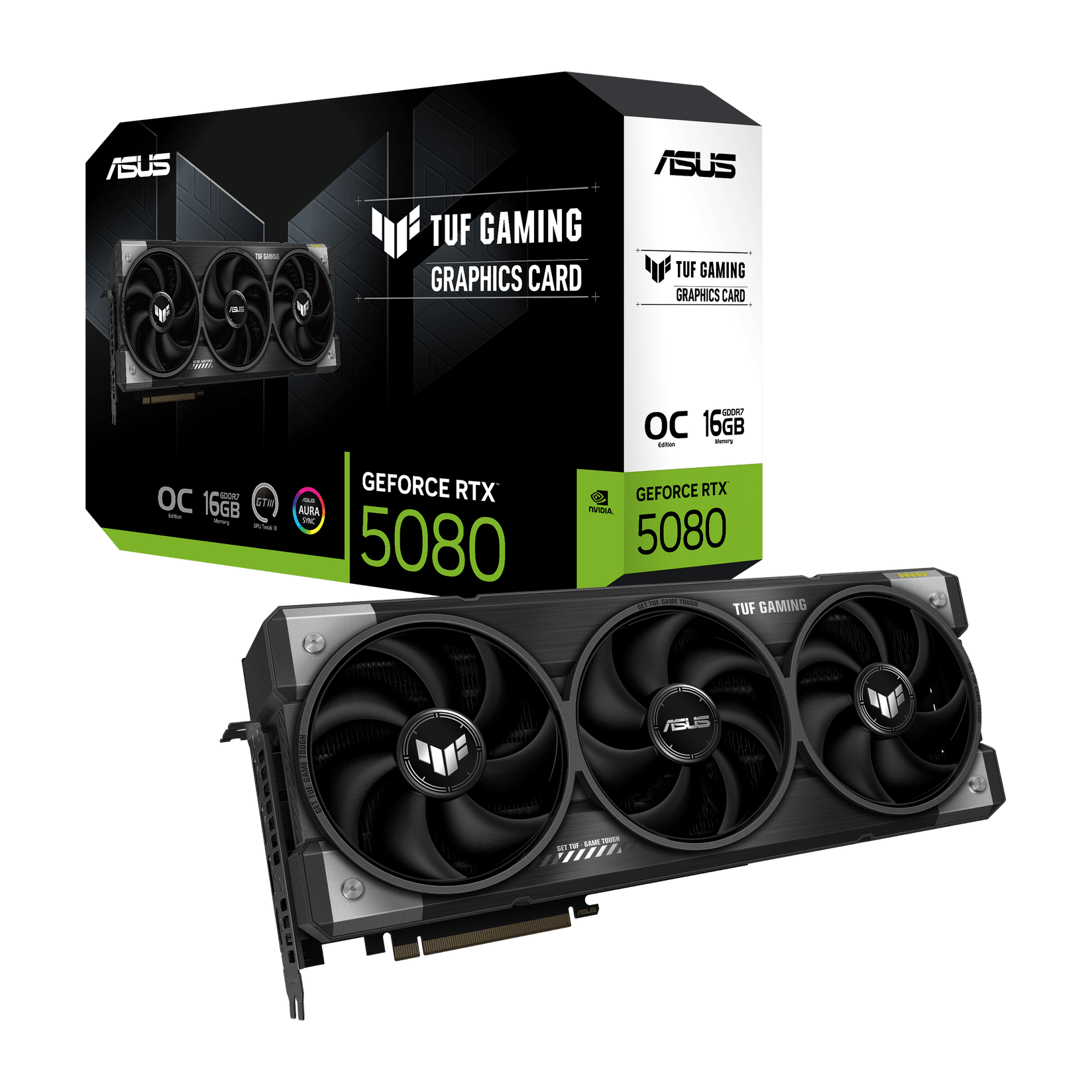 ASUS grafička kartica GeForce RTX 5080 TUF Gaming, 16GB, tamno siva