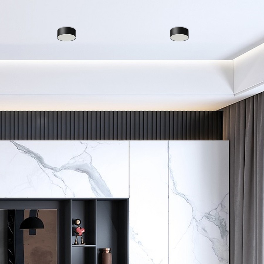 Mass-light LED Plafonjera Wallace ML-0812 8W 4000K Nadgradni, Crna