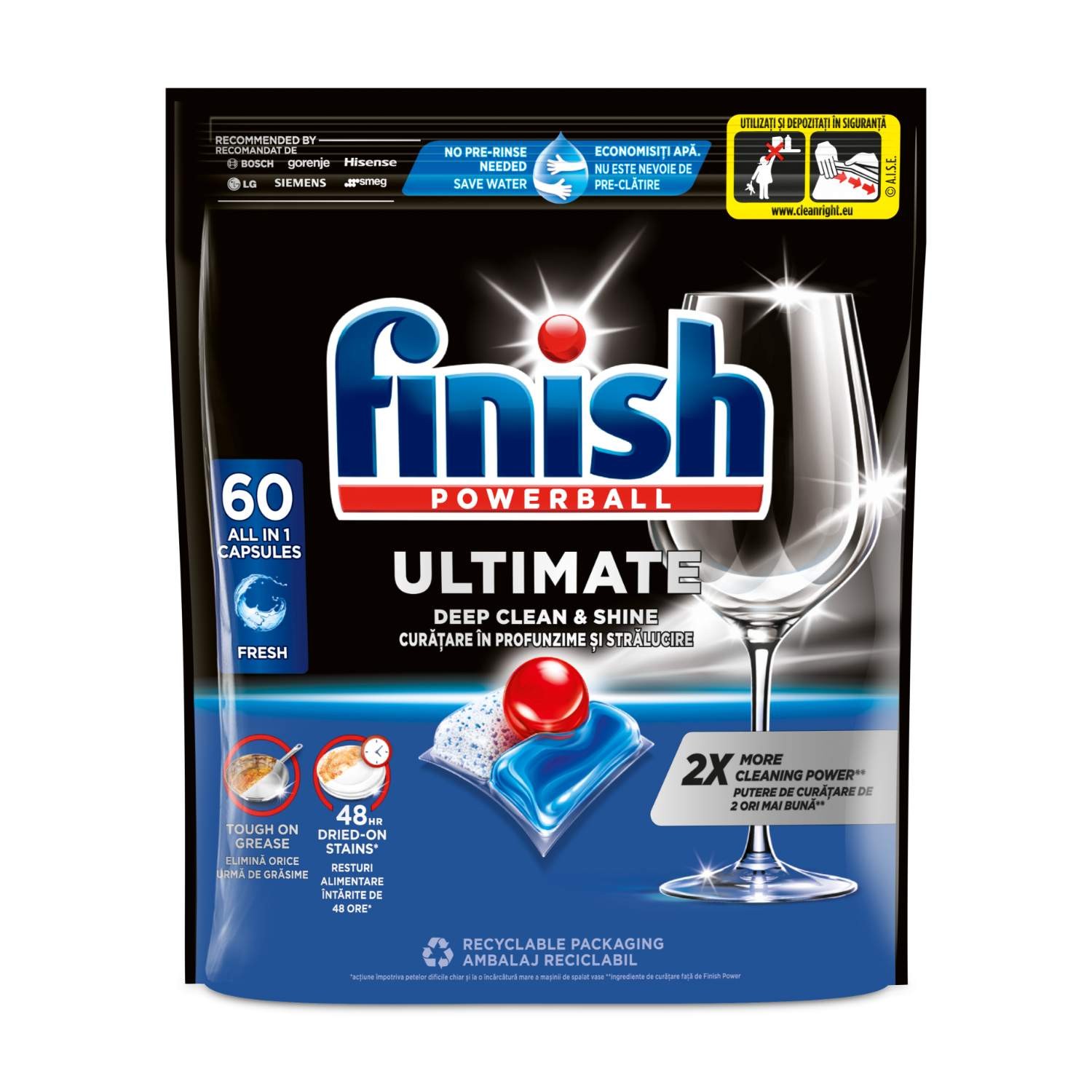 Finish tablete za pranje posuđa Quantum Ultimate Regular, 60 komada