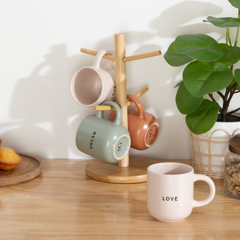 Atmosfera Šoljice i stalak Mots, 240 ml, 4 komada, Šarene