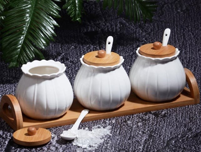 Milleryt Set za začine porcelan KYE-0460, 3 komada, Bijeli