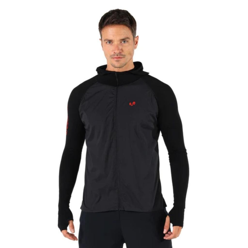 Woolona Muški duks Pakke Hybrid, Crni