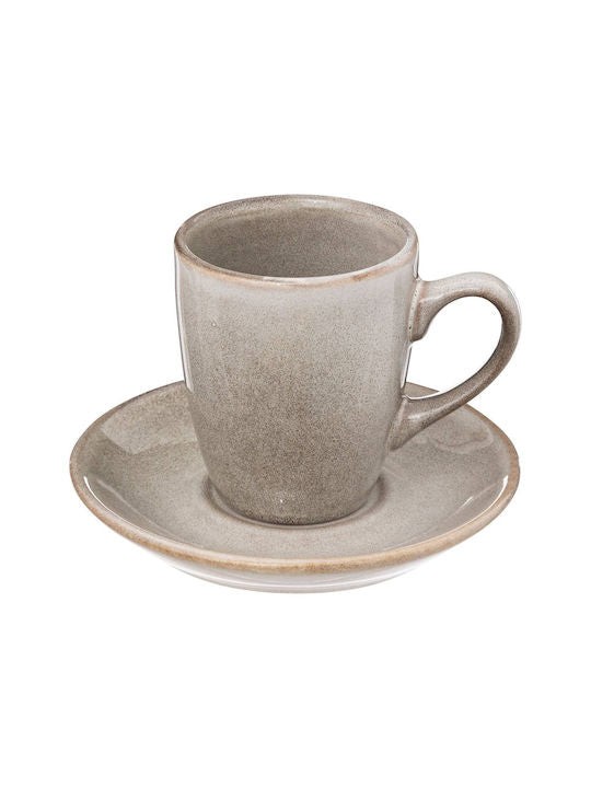 Atmosfera Šolja i tanjirić Callie Taupe, 90 ml, Krem