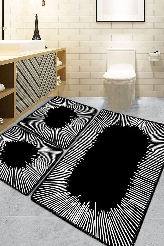 L'essentiel Maison Somber set tepiha za kupatilo, 3 komada, bijela