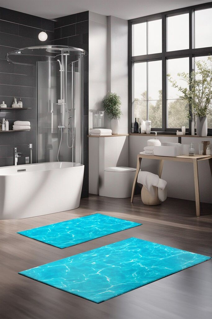 L'essentiel Maison Set prostirki za kupatilo CT-5204, 2 komada, tirkiz