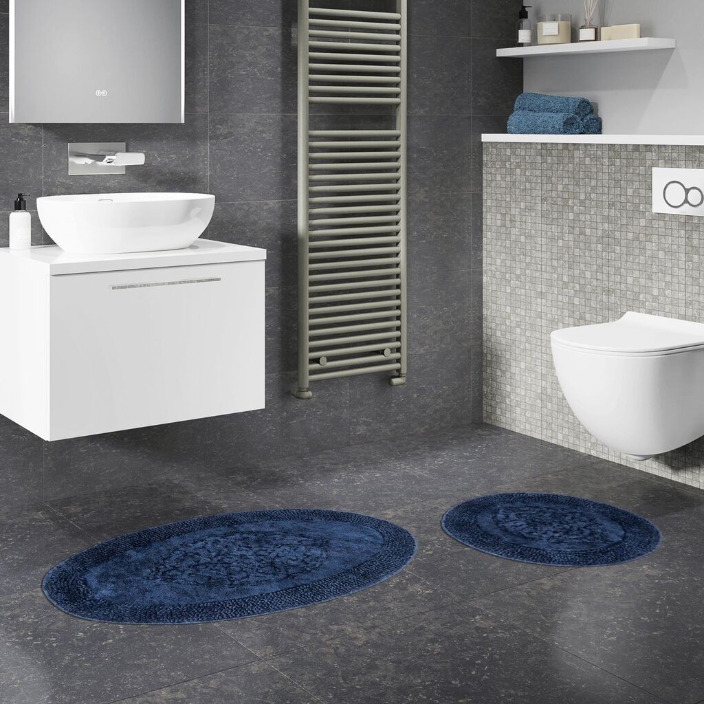 L'essentiel Maison Set tepiha za kupatilo Cottonkt 000397, 2 komada, tamnoplava