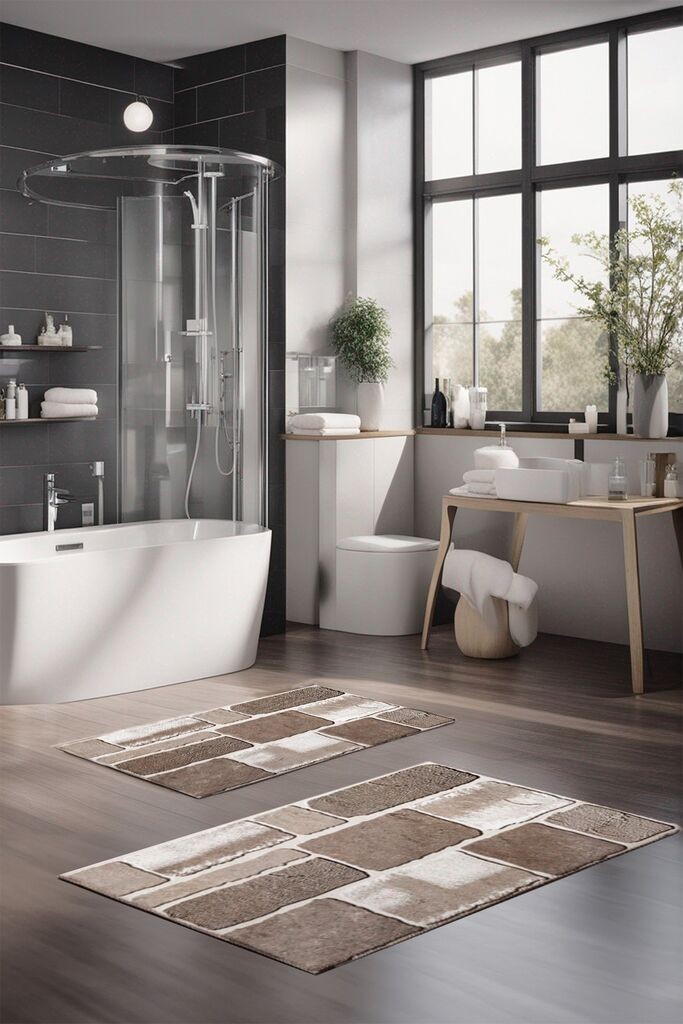 L'essentiel Maison Set tepiha za kupatilo CT-5179, 2 komada, smeđa