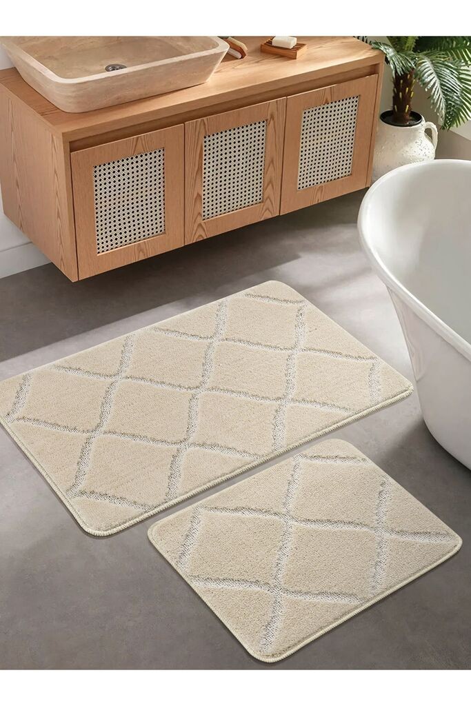 L'essentiel Maison Cizgili set tepiha za kupatilo, 2 komada, krem
