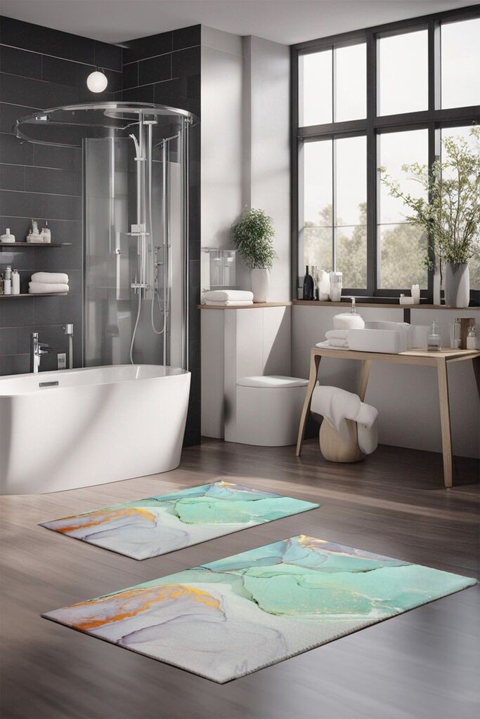 L'essentiel Maison Set prostirki za kupatilo CT-5027, 2 komada, tirkizna