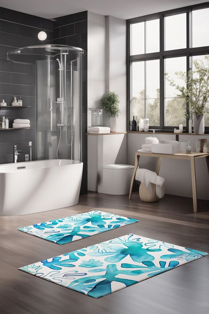 L'essentiel Maison Set tepiha za kupatilo CT-5294, 2 komada, plava