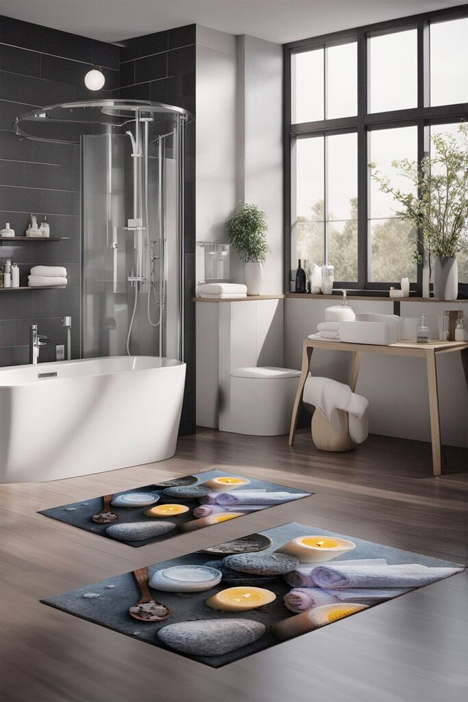 L'essentiel Maison Set tepiha za kupatilo CT-5342, 2 komada, siva