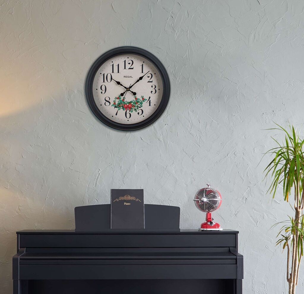 Zidni sat Wallity Imela, 40x40 cm, Crni