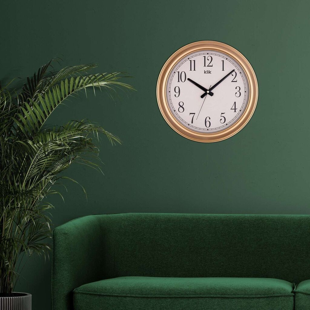 Zidni sat Beta, 38x38 cm, zlatne boje