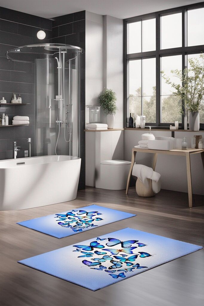 L'essentiel Maison Set tepiha za kupatilo CT-5113, 2 komada, svijetloplava