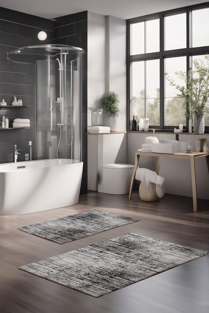 L'essentiel Maison Set tepiha za kupatilo CT-5091, 2 komada, siva