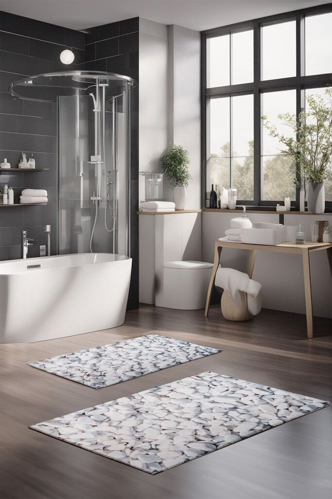 L'essentiel Maison Set tepiha za kupatilo CT-5182, 2 komada, bijela