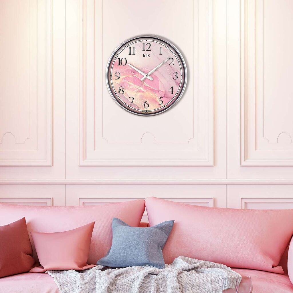 Zidni sat Wallity Isparta, 38x38 cm, srebrne boje