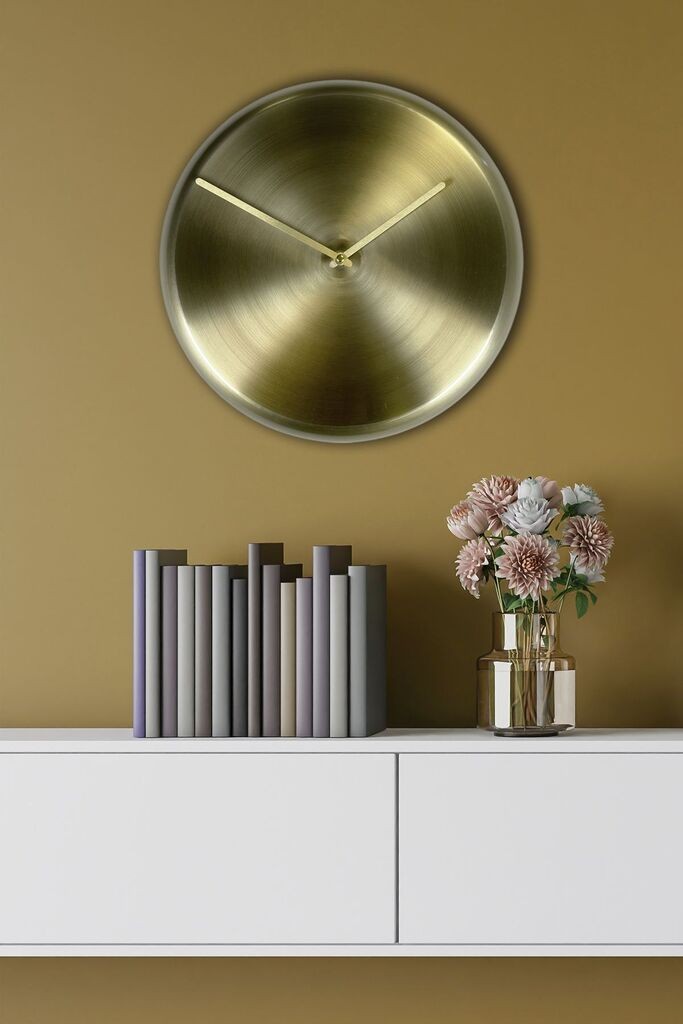 Zidni sat Wallity 30Sivmetsaat, 30x30 cm, zlatne boje