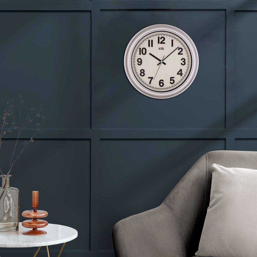 Zidni sat Auris, 34x34 cm, srebrne boje