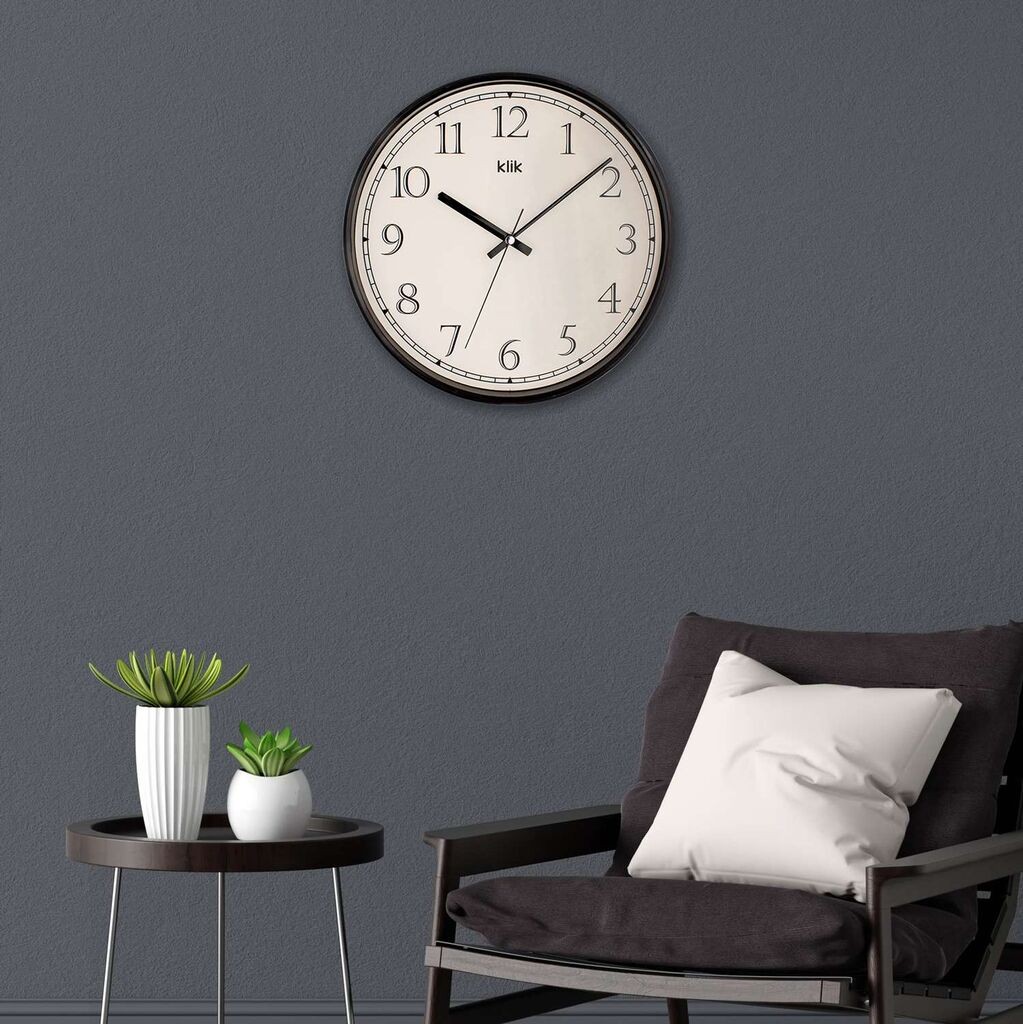 Wallity Zidni sat Slim, 30,5x30,5 cm, Crni