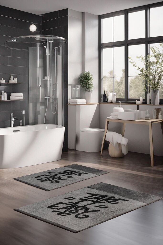 L'essentiel Maison Set tepiha za kupatilo CT-5355, 2 komada, siva