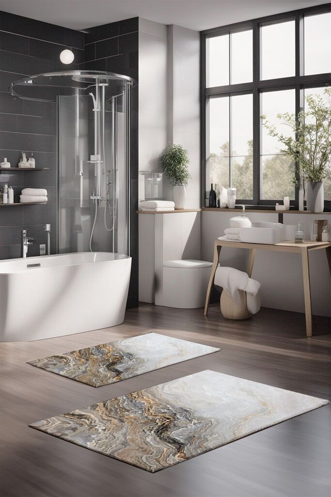 L'essentiel Maison Set prostirki za kupatilo CT-5035, 2 komada, siva