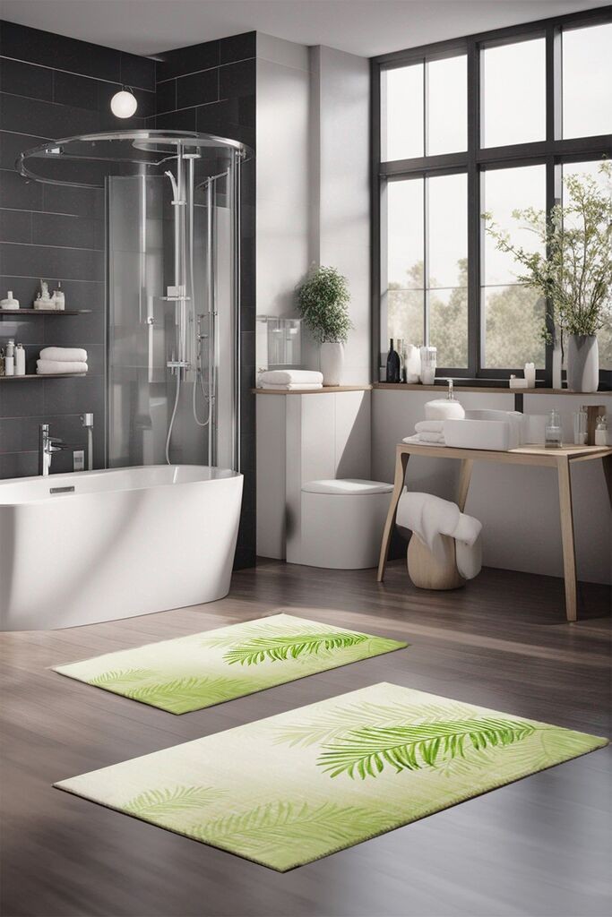 L'essentiel Maison Set tepiha za kupatilo CT-5311, 2 komada, svijetlozelena