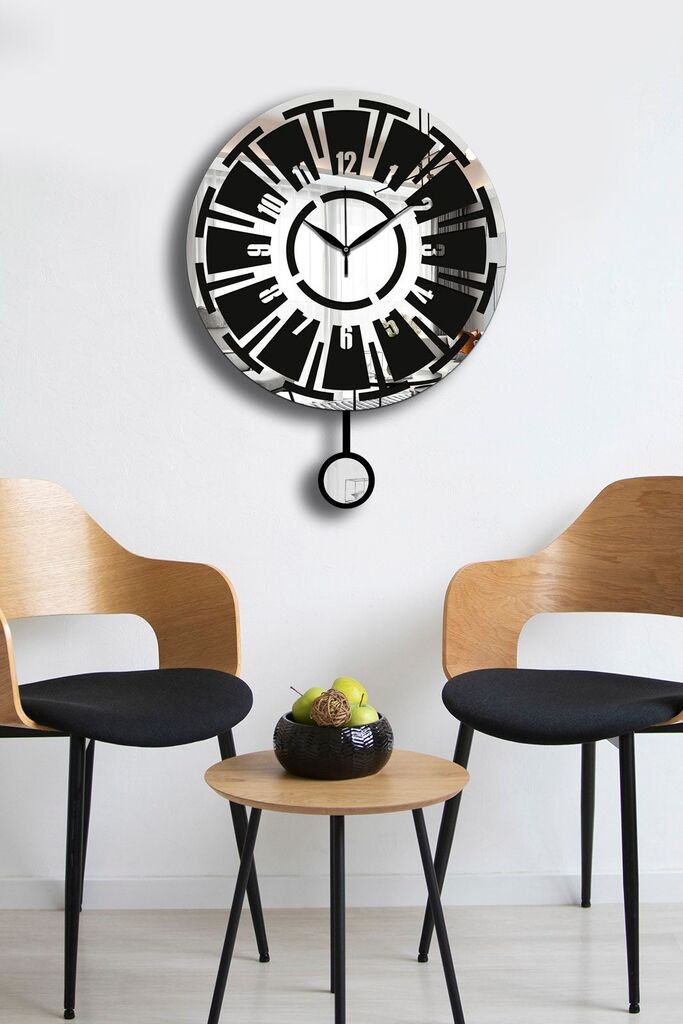 Zidni sat Wallity Vlnt114Gu, 39x50 cm, srebrno-crni