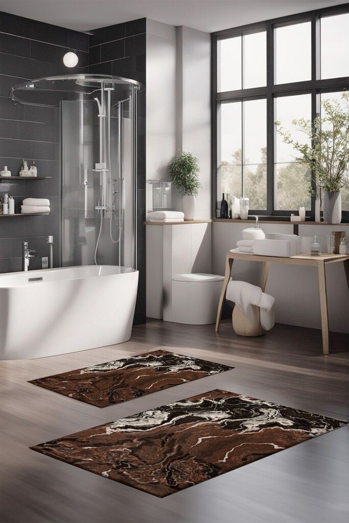 L'essentiel Maison Set prostirki za kupatilo CT-5032, 2 komada, smeđa