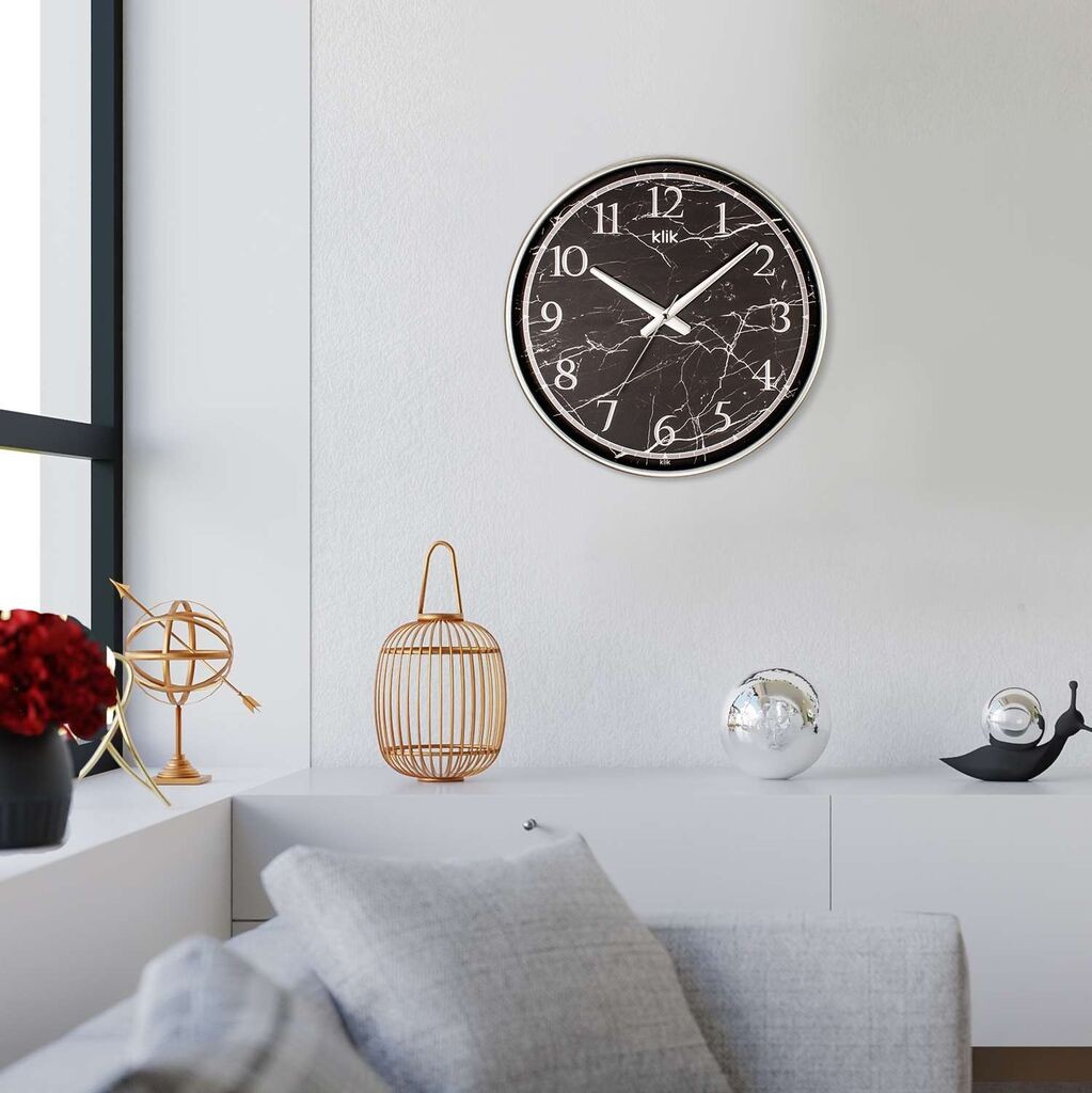 Zidni sat Wallity Novo, 38x38 cm, srebrne boje