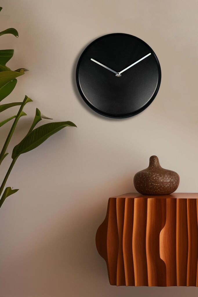 Zidni sat Wallity 30Sivmet, 30x30 cm, Crni