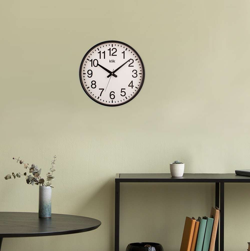 Zidni sat Wallity Simplex, 38x38 cm, crni