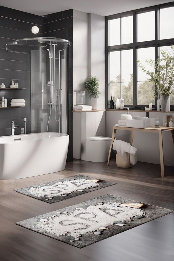 L'essentiel Maison Set tepiha za kupatilo CT-5201, 2 komada, siva